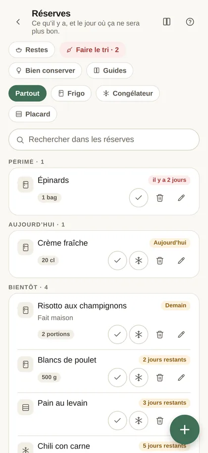 Capture d’écran — Le frigo sous contrôle